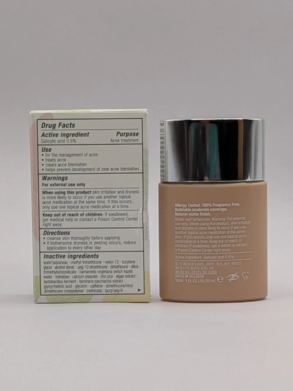 Clinique Acne Solutions CN 10 Alabaster Liquid Makeup 1 oz / 30mL Full Size New